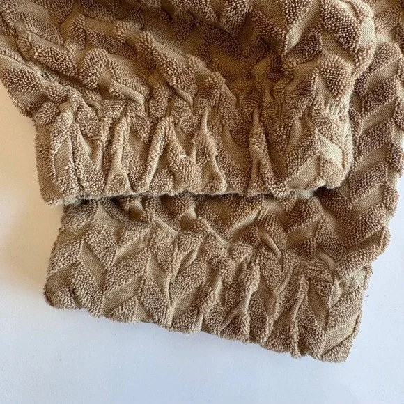 Nike Womens Small Textured Chevron Terry Joggers Tan Khaki High Rise Comfort - Picture 7 of 8